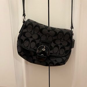 COACH print crossbody bag in black
